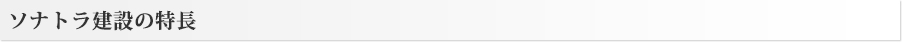 ソナトラ建設の特長